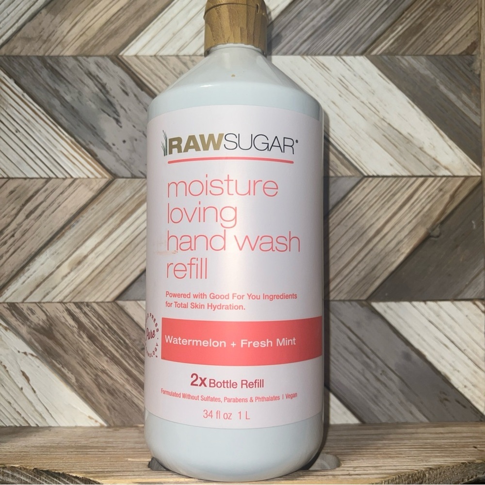 Raw Sugar Moisture Loving Hand Wash Refill - Watermelon + Fresh Mint 34 fl oz